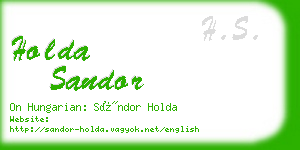 holda sandor business card